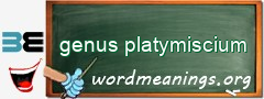 WordMeaning blackboard for genus platymiscium